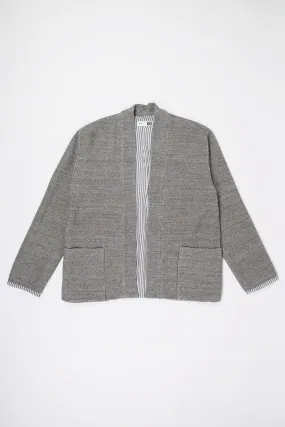 Honeycomb Jersey Lined Easy Cardigan - Gray