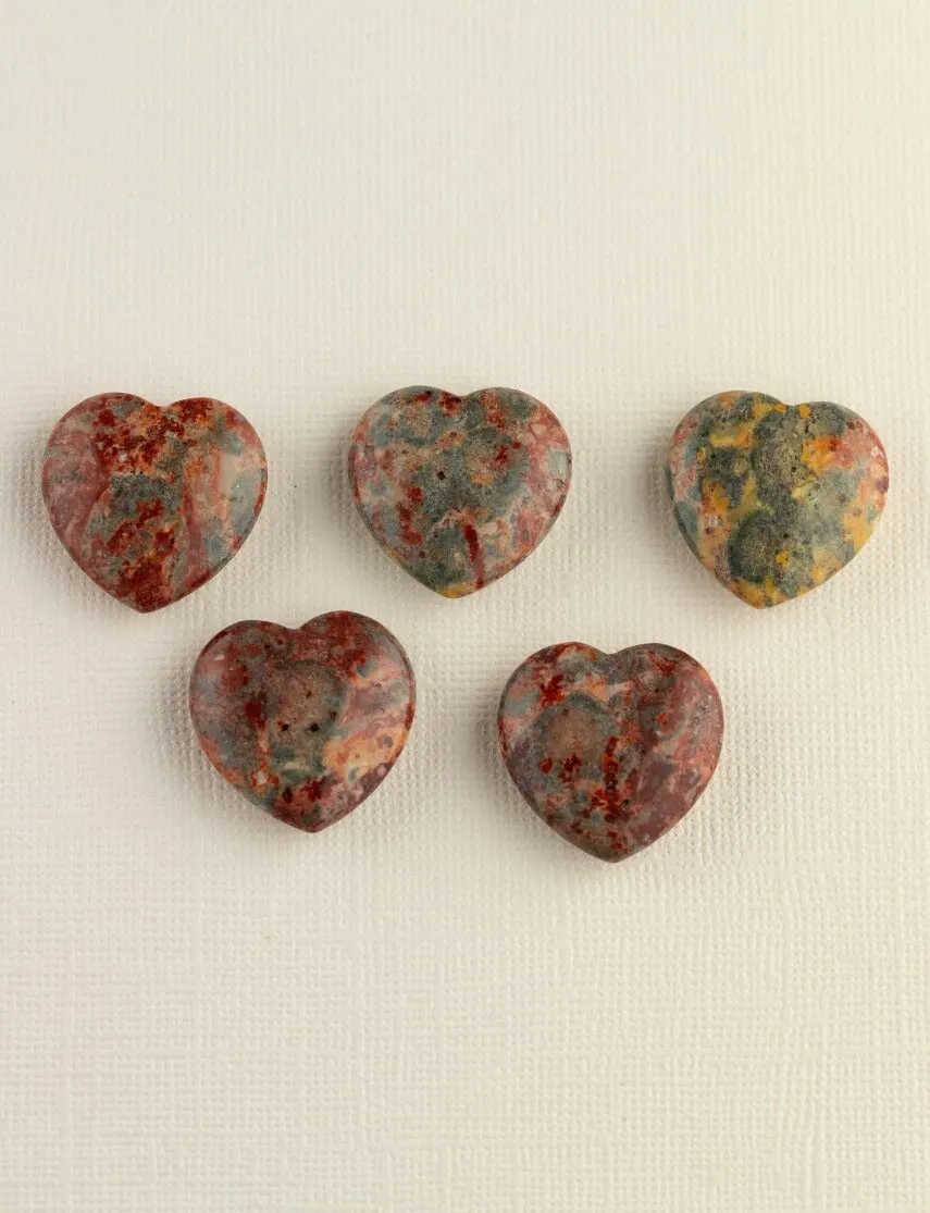 Leopard Skin Jasper Mini Heart for Stability