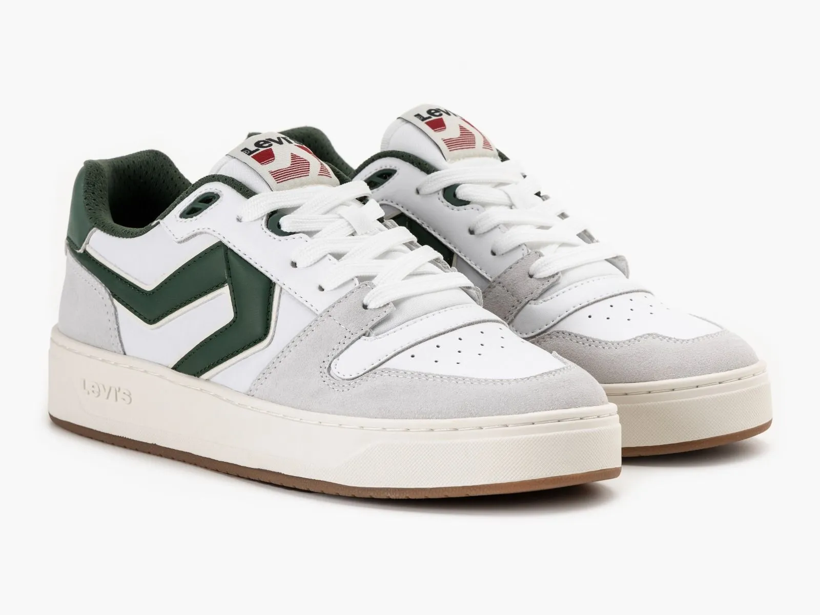 Levis Glide Lace Up Sneakers White Green