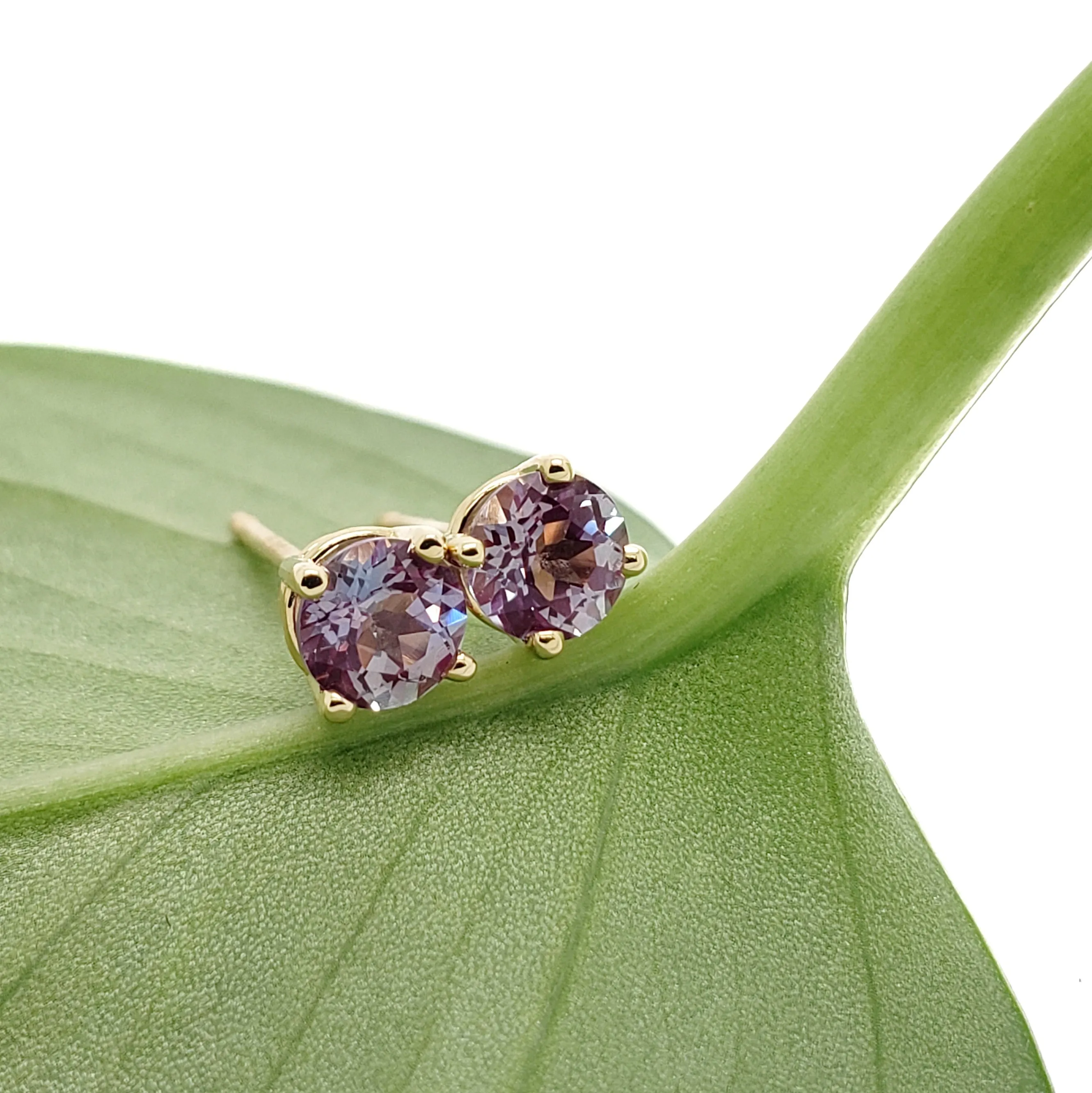 Lightweight Lab Alexandrite Studs