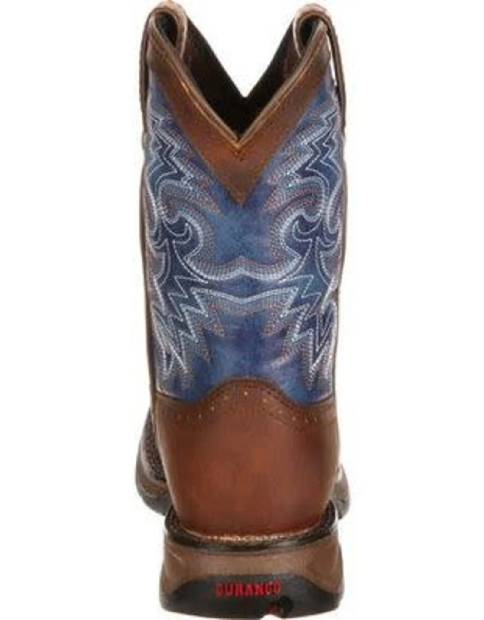 Lil Rebel Durango Youth Kids Western Brown Blue Square Toe Cowboy Boots Sz 3.5-6