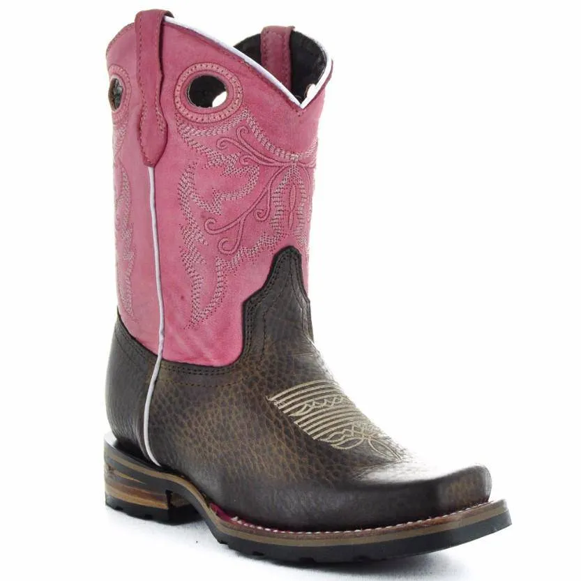 Little Girls' Square Toe Cowgirl Boots | Crocodile Romp (K3005)