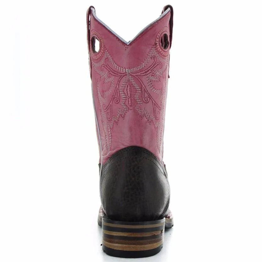 Little Girls' Square Toe Cowgirl Boots | Crocodile Romp (K3005)