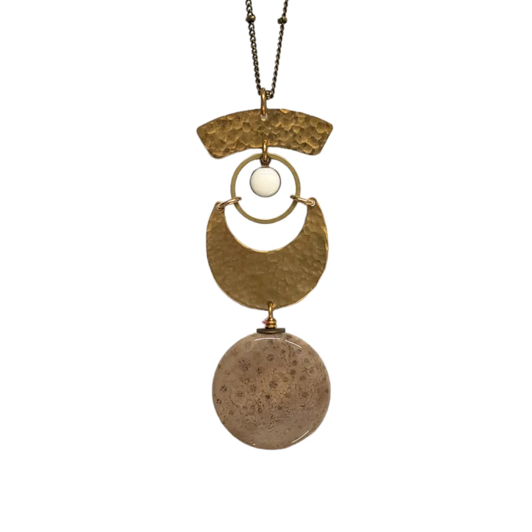 Lunar Eye Necklace - Fossil Coral Jasper