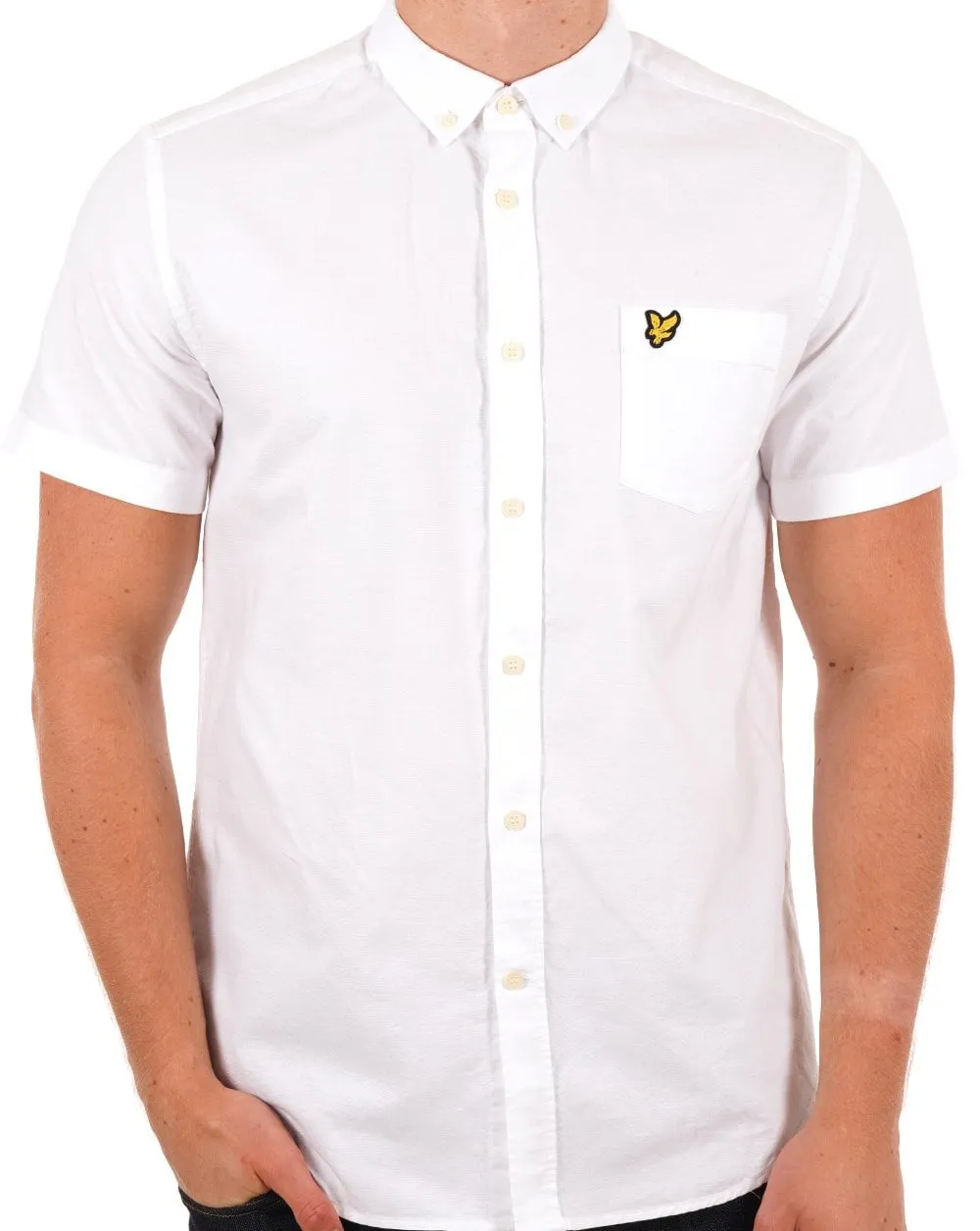 Lyle & Scott Short Sleeve Oxford Shirt White