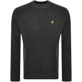 Lyle And Scott Birdseye Mock Neck Jumper Grey