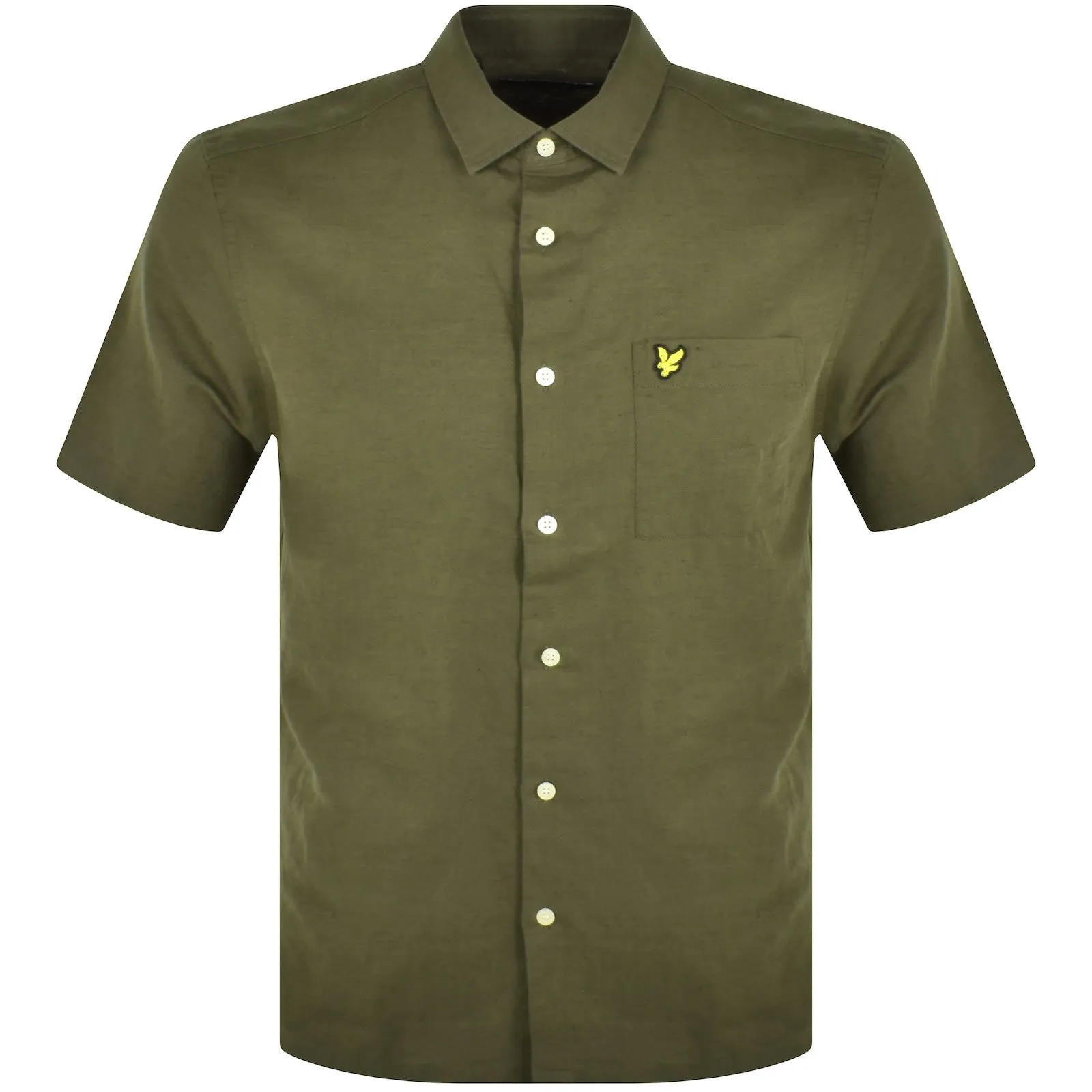 Lyle And Scott Cotton Linen Shirt Green