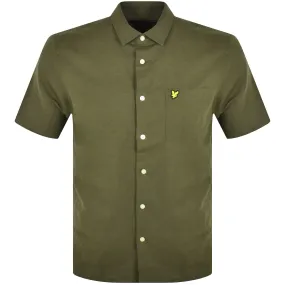 Lyle And Scott Cotton Linen Shirt Green