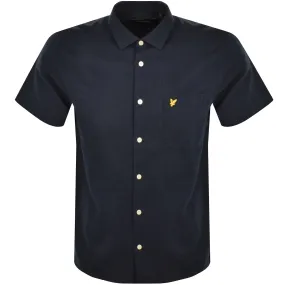 Lyle And Scott Cotton Linen Shirt Navy