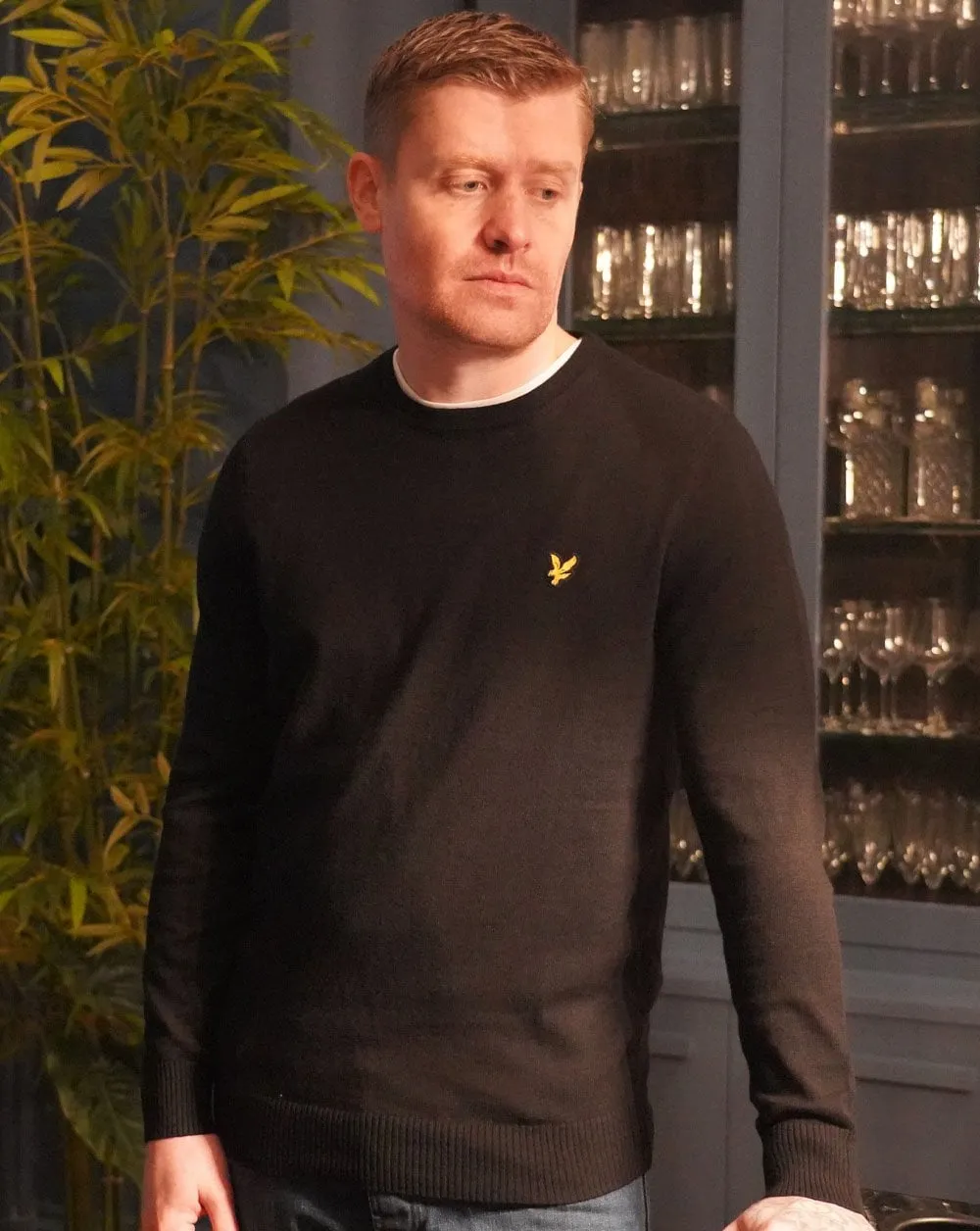 Lyle And Scott Cotton Merino Crew Jumper Black