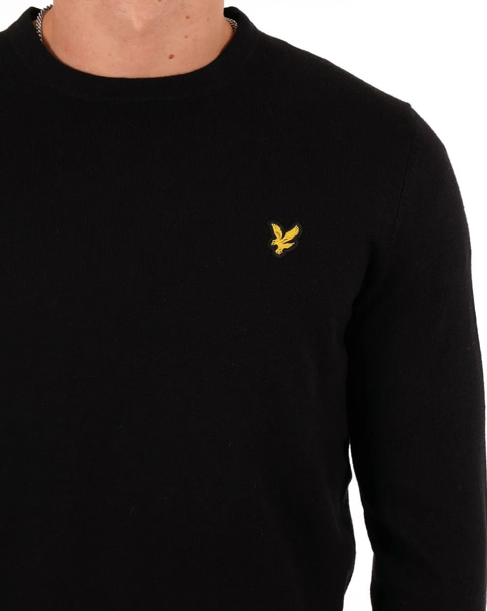 Lyle And Scott Cotton Merino Crew Jumper Black