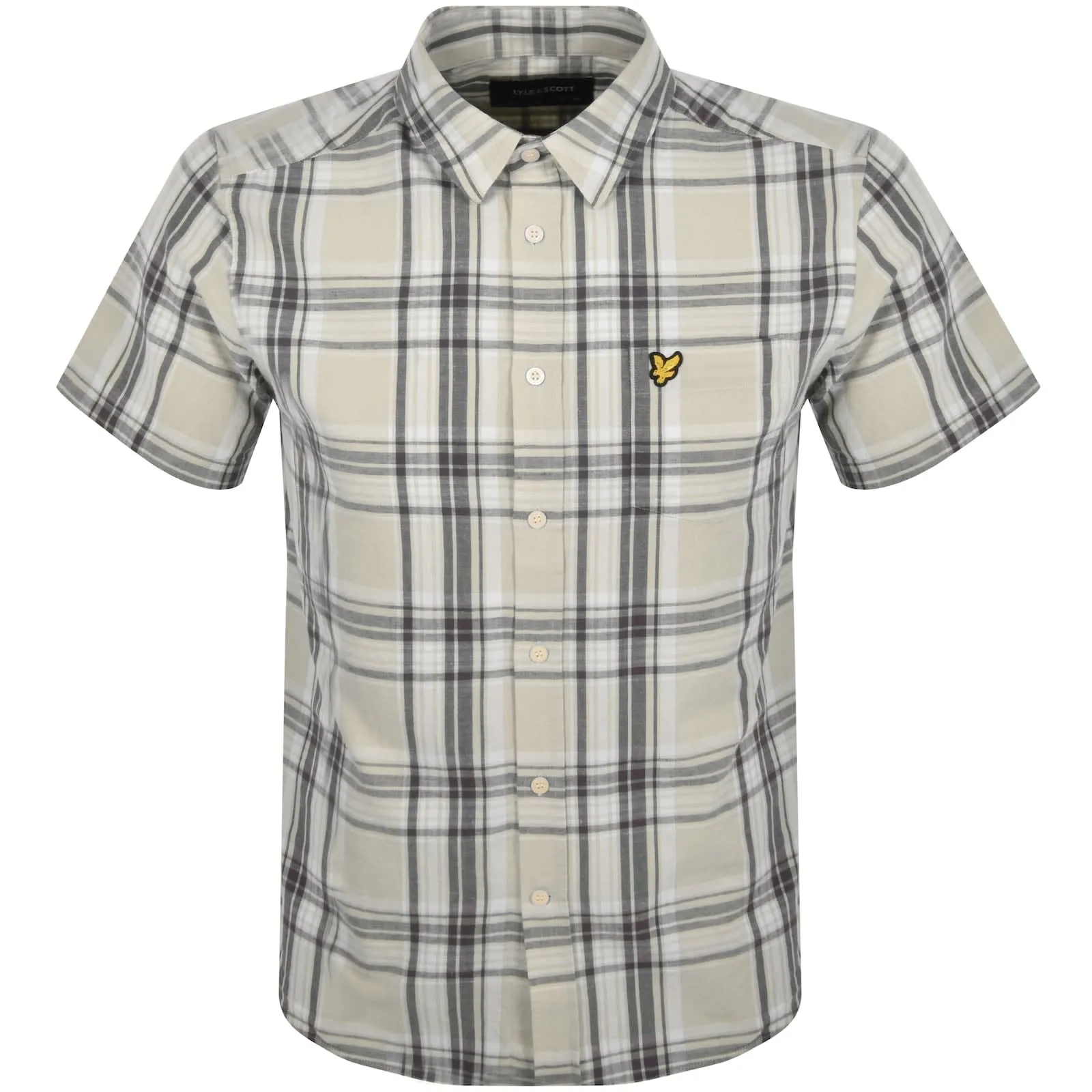 Lyle And Scott Linen Check Shirt Cream