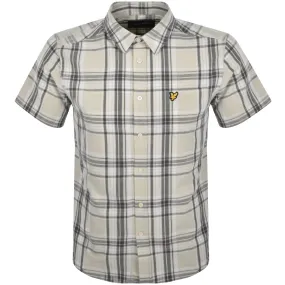 Lyle And Scott Linen Check Shirt Cream