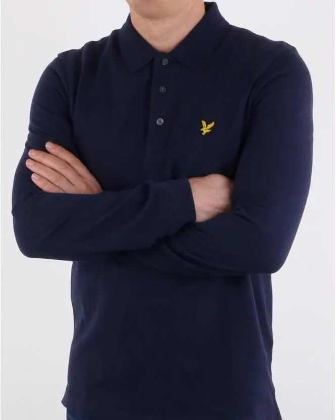 Lyle And Scott Long Sleeve Polo Shirt Navy