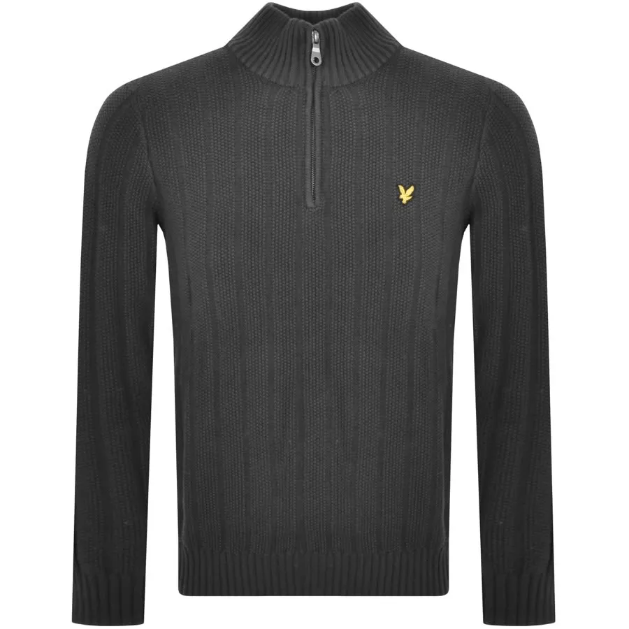 Lyle And Scott Moss Stitch Knit Jumper Grey