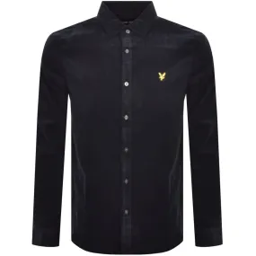 Lyle And Scott Needle Cord Long Sleeve Shirt Navy