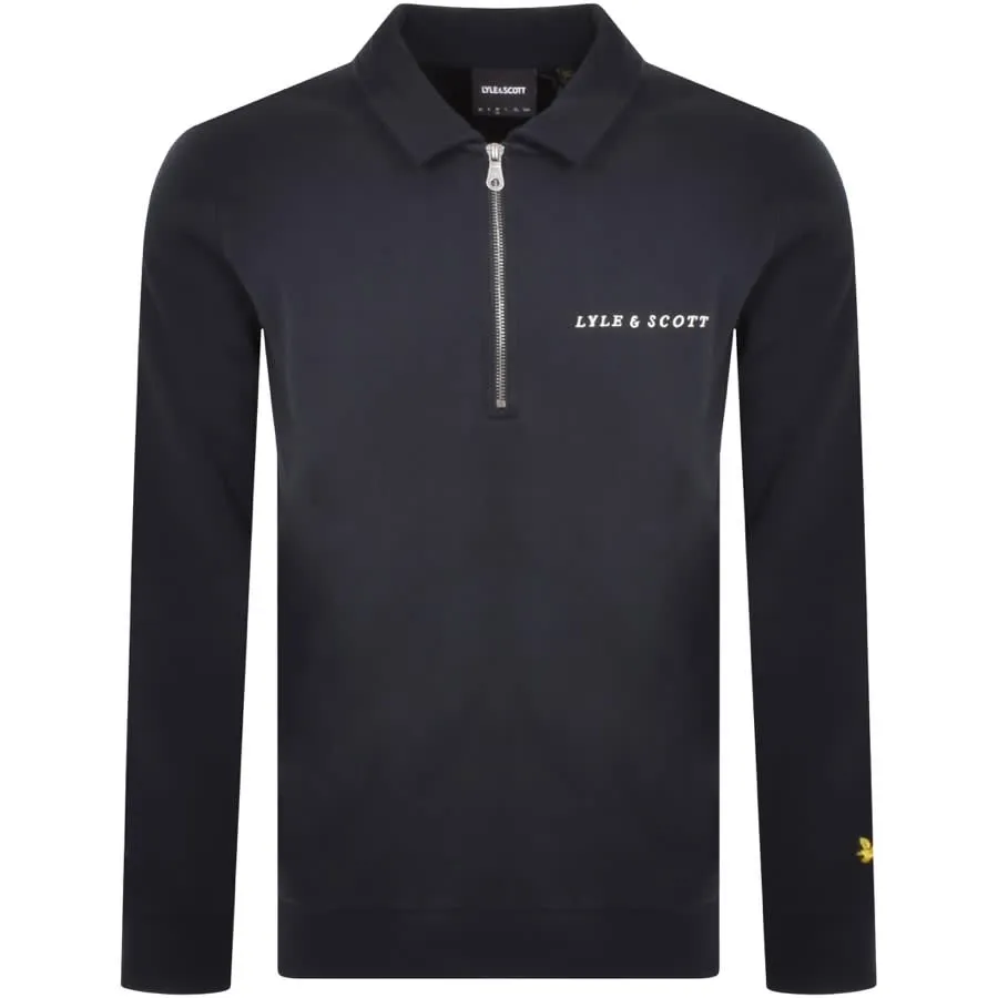 Lyle And Scott Quarter Zip Sweatshirt Navy