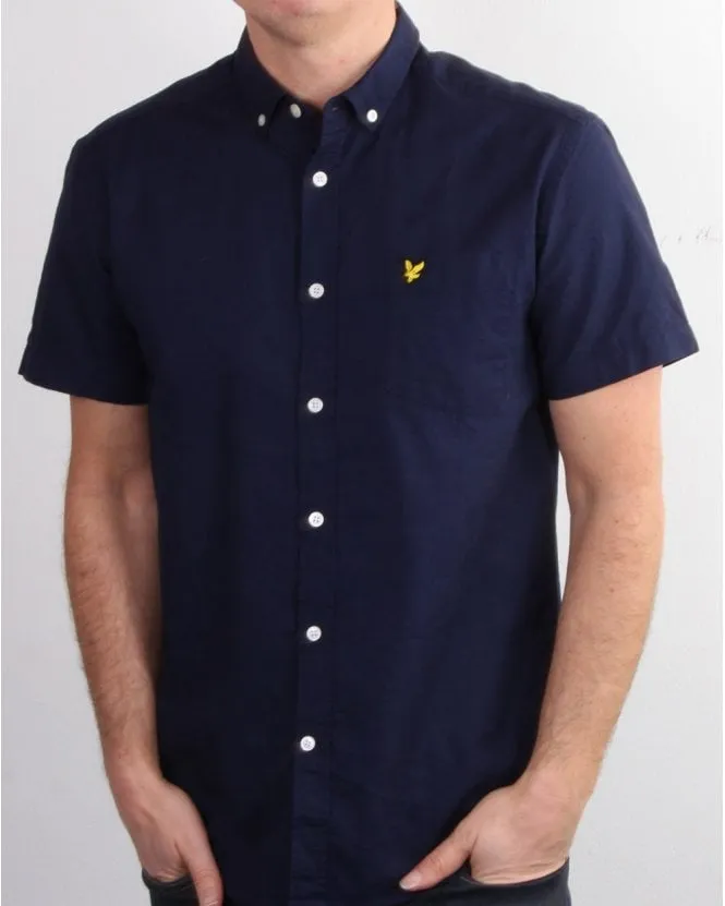 Lyle And Scott Short Sleeve Oxford Shirt Navy