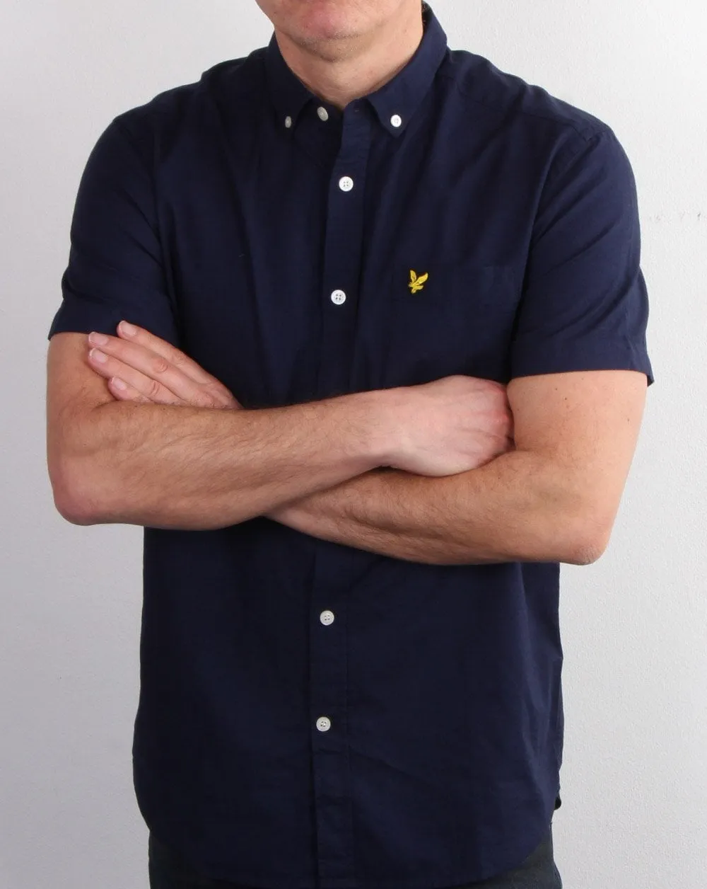 Lyle And Scott Short Sleeve Oxford Shirt Navy