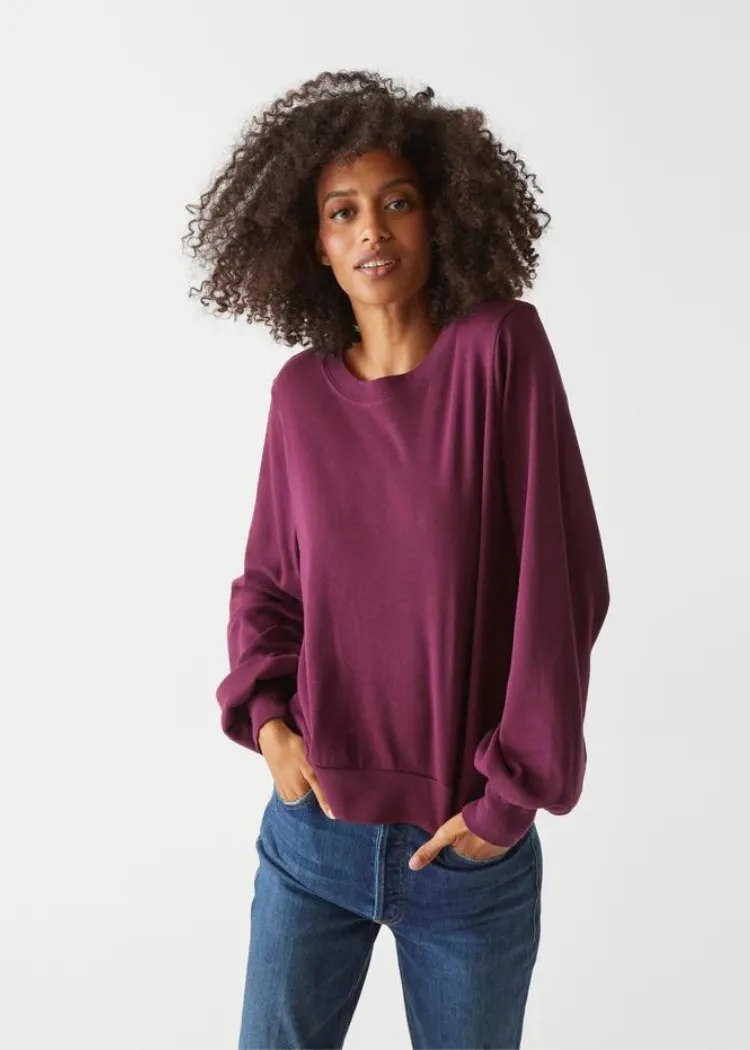 Mac Puff Sleeve Crew Neck - Plum ***FINAL SALE***