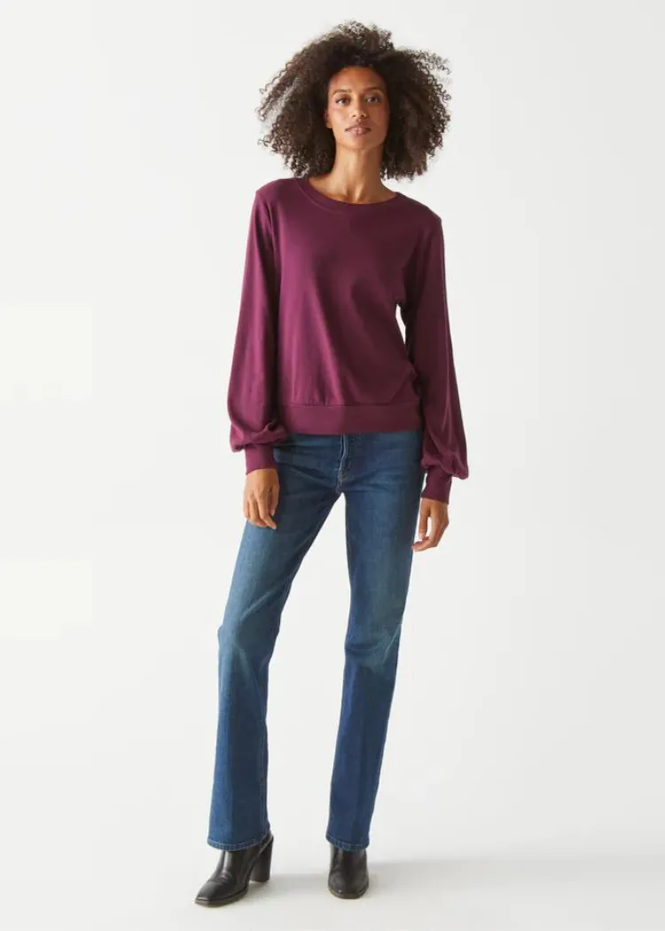 Mac Puff Sleeve Crew Neck - Plum ***FINAL SALE***