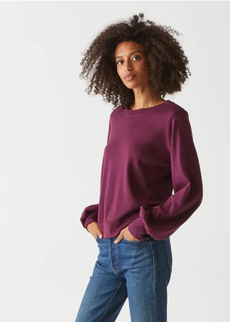 Mac Puff Sleeve Crew Neck - Plum ***FINAL SALE***