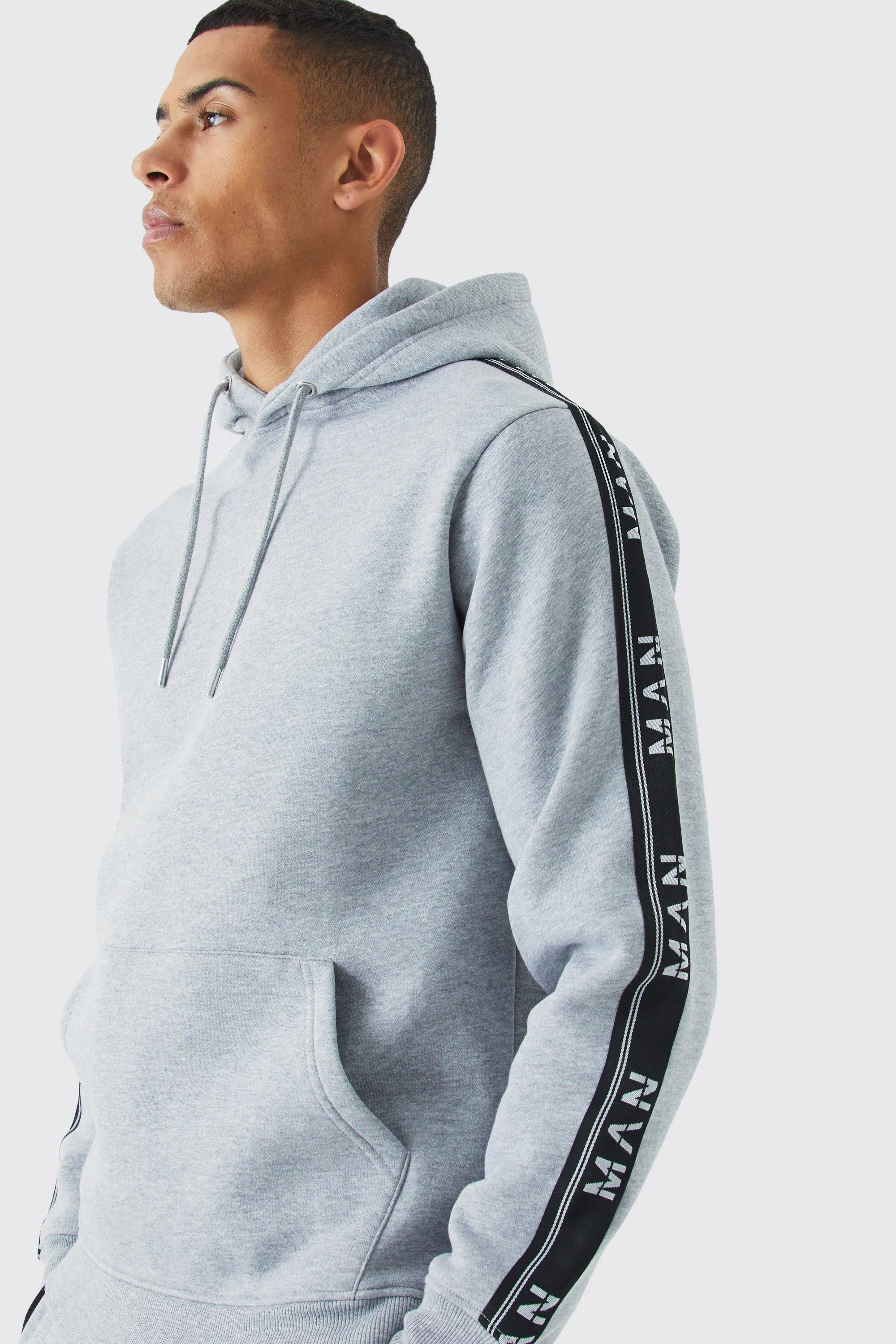 Man Slim Fit Tape Hoodie