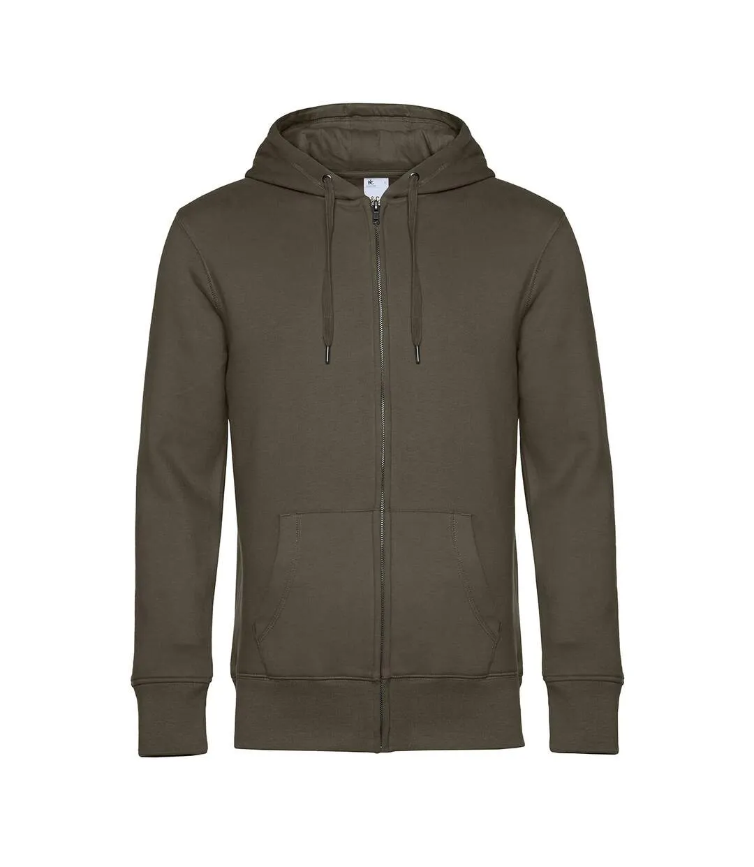 Mens king zipped hoodie khaki B&C