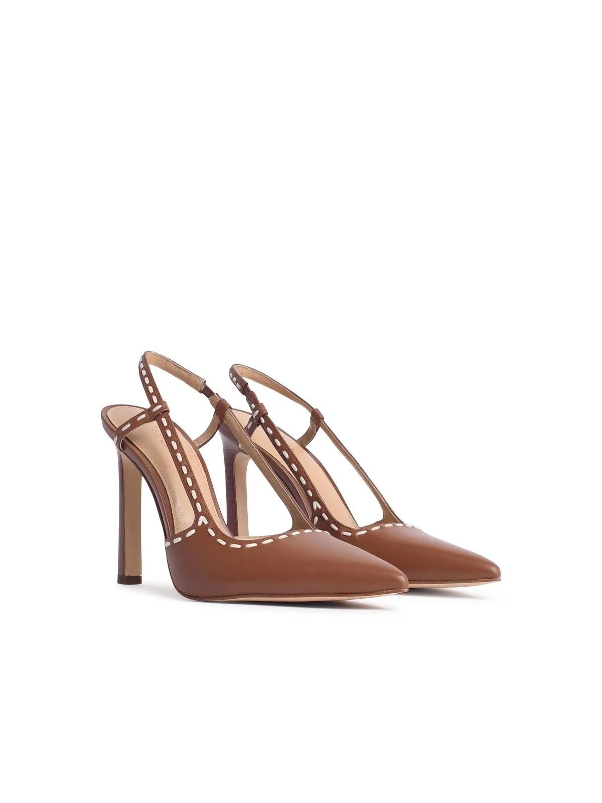 Michael Michael Kors    Michael Michael Kors Slingback 'Alora' Brown Lear Pumps