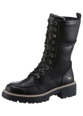 Mustang Lace-Up Biker Boots