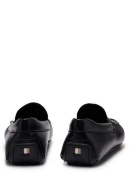 Nappa-leather moccasins with driver sole and full lining