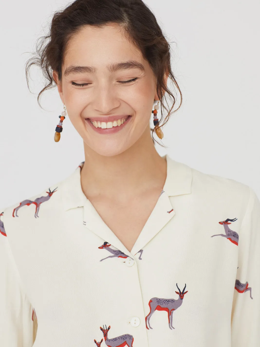 Nice Things Gazelle Print Shirt