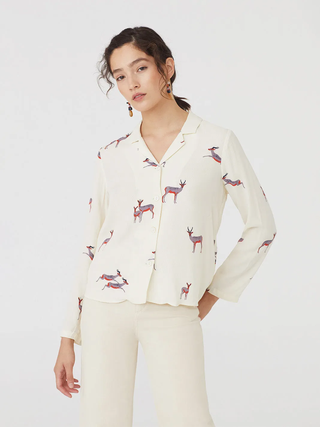 Nice Things Gazelle Print Shirt