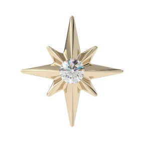 North Star Threaded End in Gold & Platinum with CZ