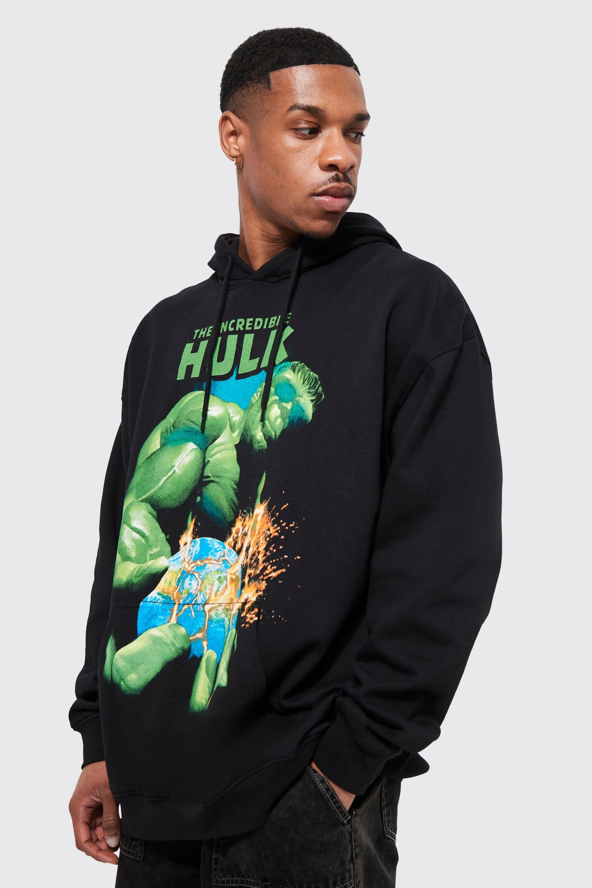 Oversized Marvel Hulk License Hoodie