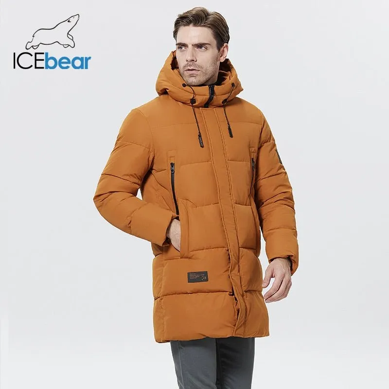 Parka d'hiver mi-longue à capuche pour homme 1,35kg ICEbear – MWD22807D