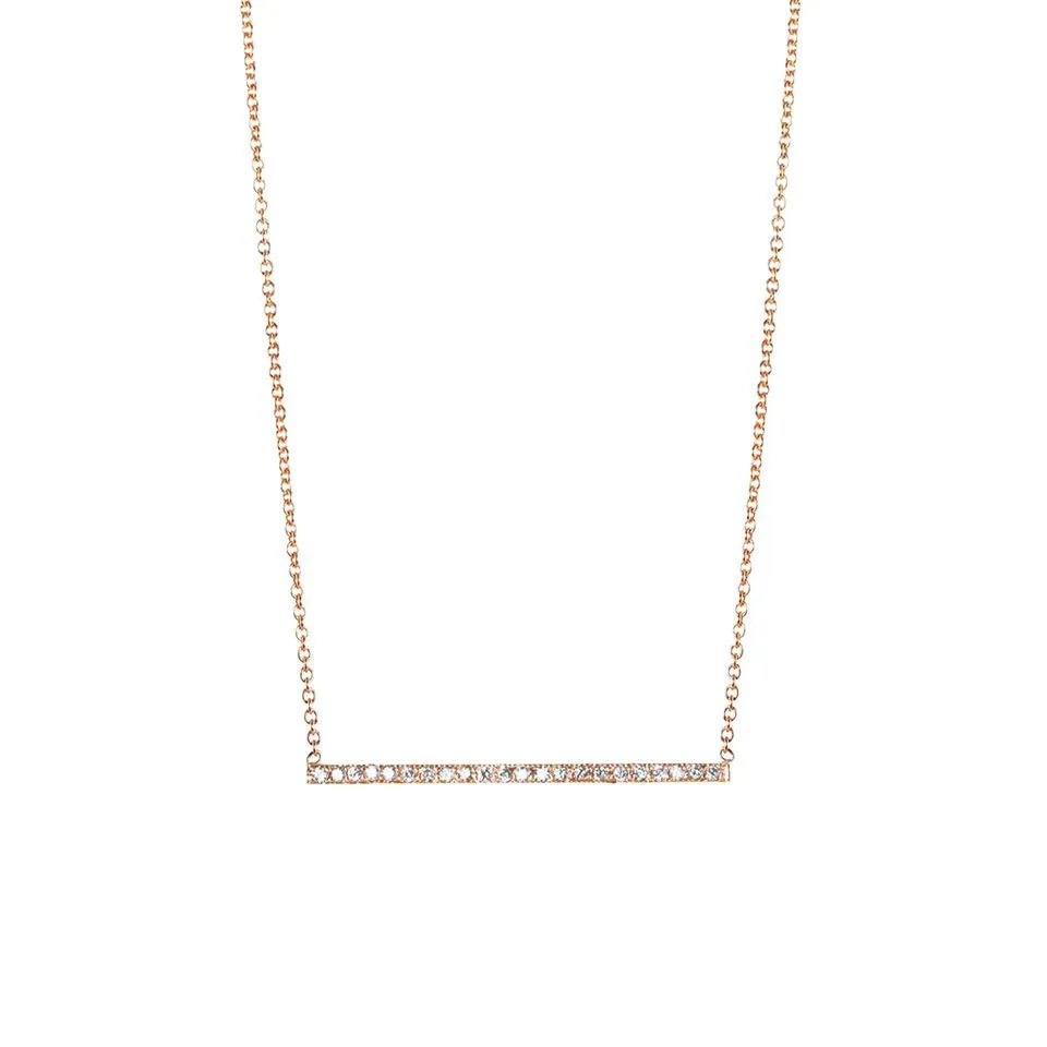 Pave Thin Bar Necklace