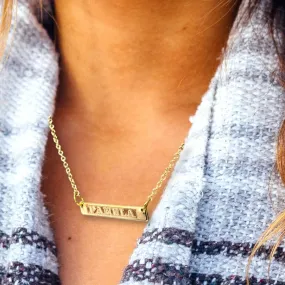 Personalized id bar gold filled necklace