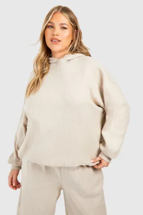 Plus Brushed Rib Oversized Hoodie