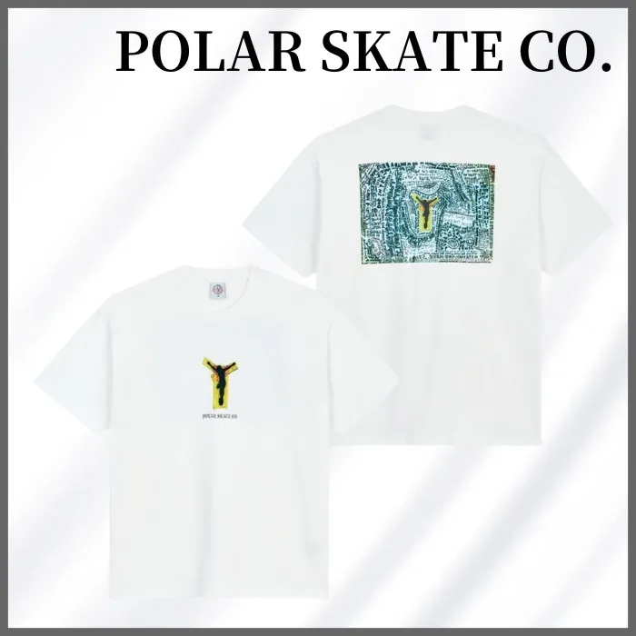 Polar Skate Co  |Crew Neck Unisex Street Style Plain Cotton Short Sleeves