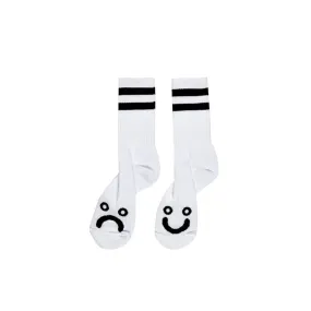 Polar Skate Co. Happy Sad Classic Sock White