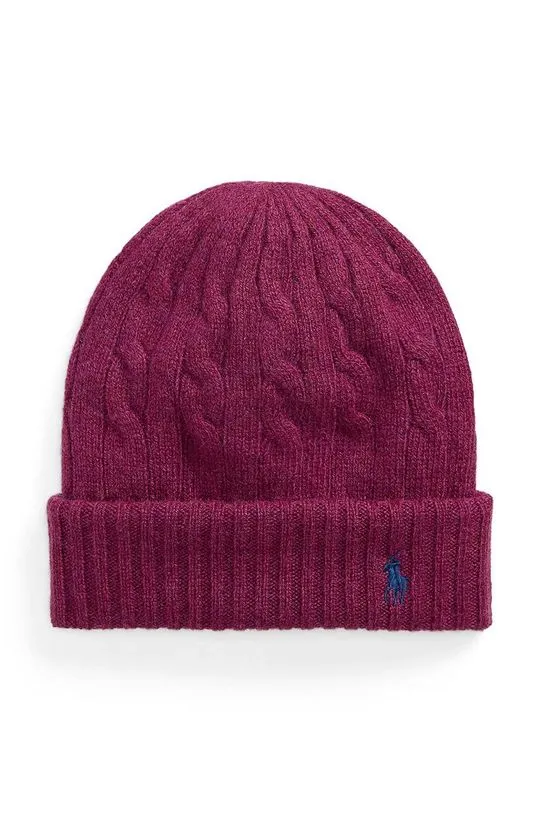 Polo Ralph Lauren wool beanie violet color thick knit 455956315