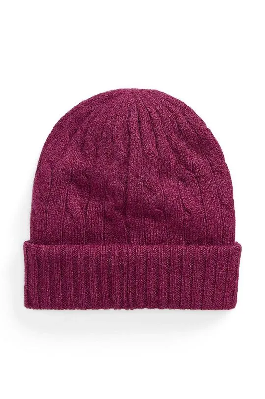 Polo Ralph Lauren wool beanie violet color thick knit 455956315