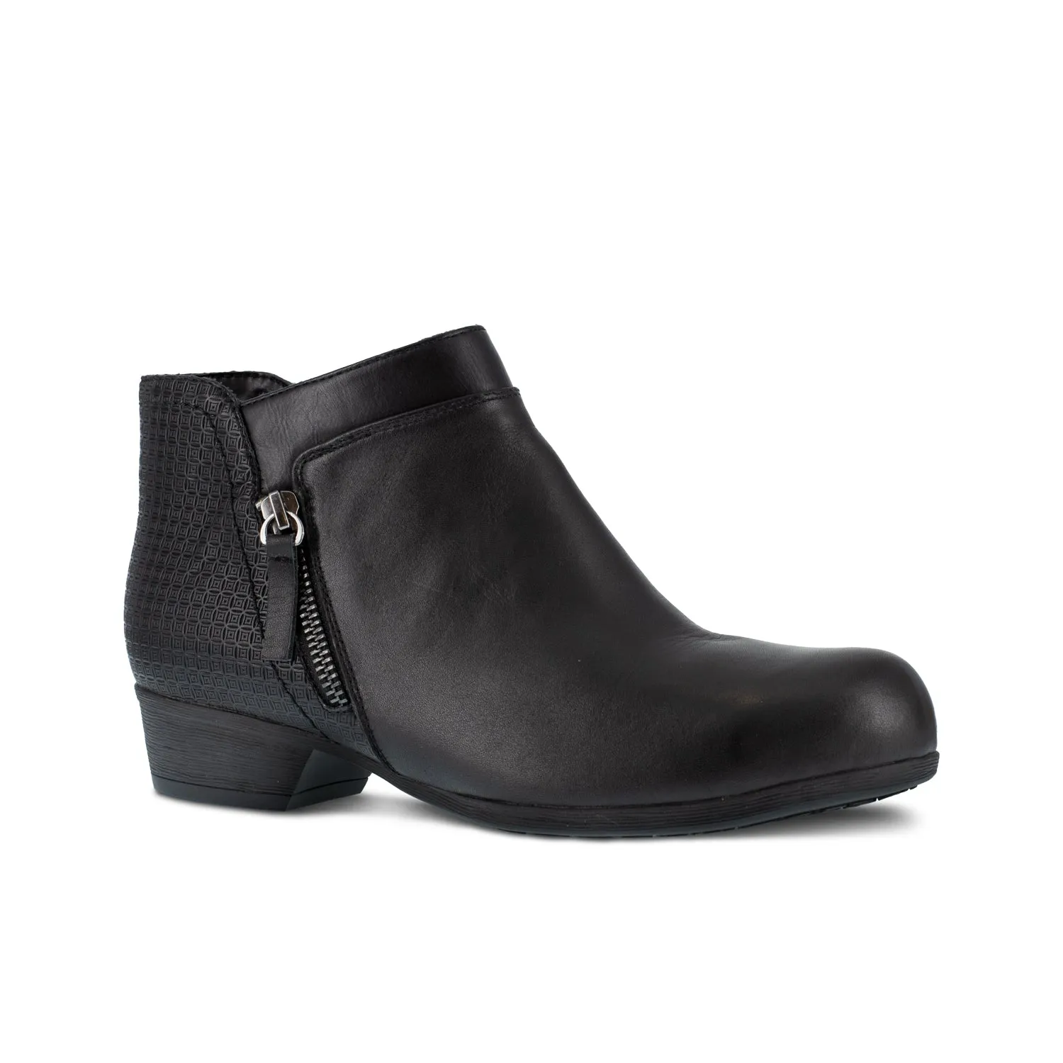 Rockport Womens Black Leather Work Boots Carly Bootie AT