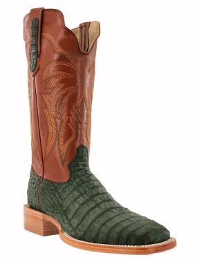 R.Watson RW2006-2 Mens Caiman Belly Western Boots Nubuck Olive Green