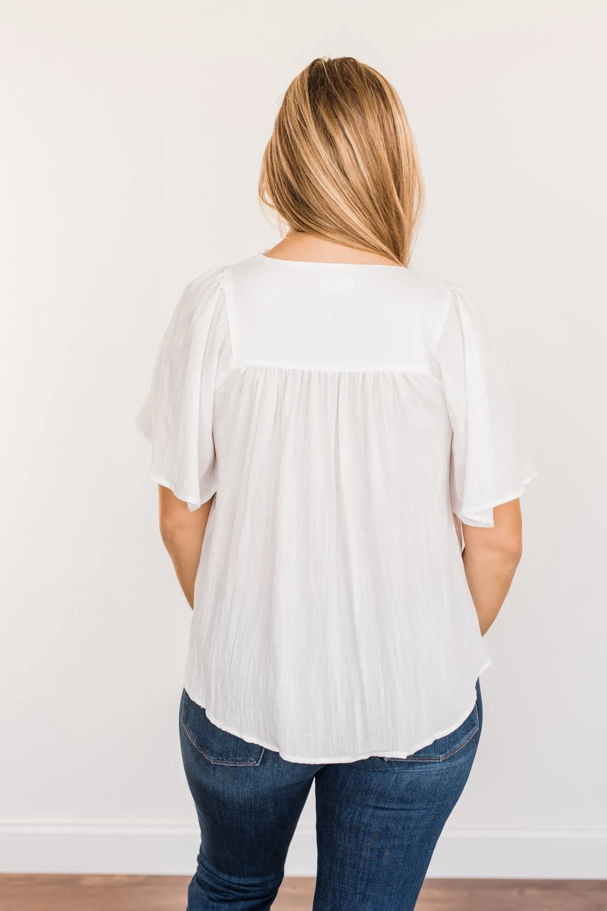 Seize The Moment Peasant Top- Off-White