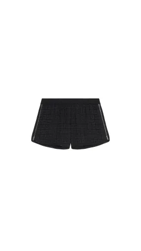 Shorts with zips in 4G jacquard - Black