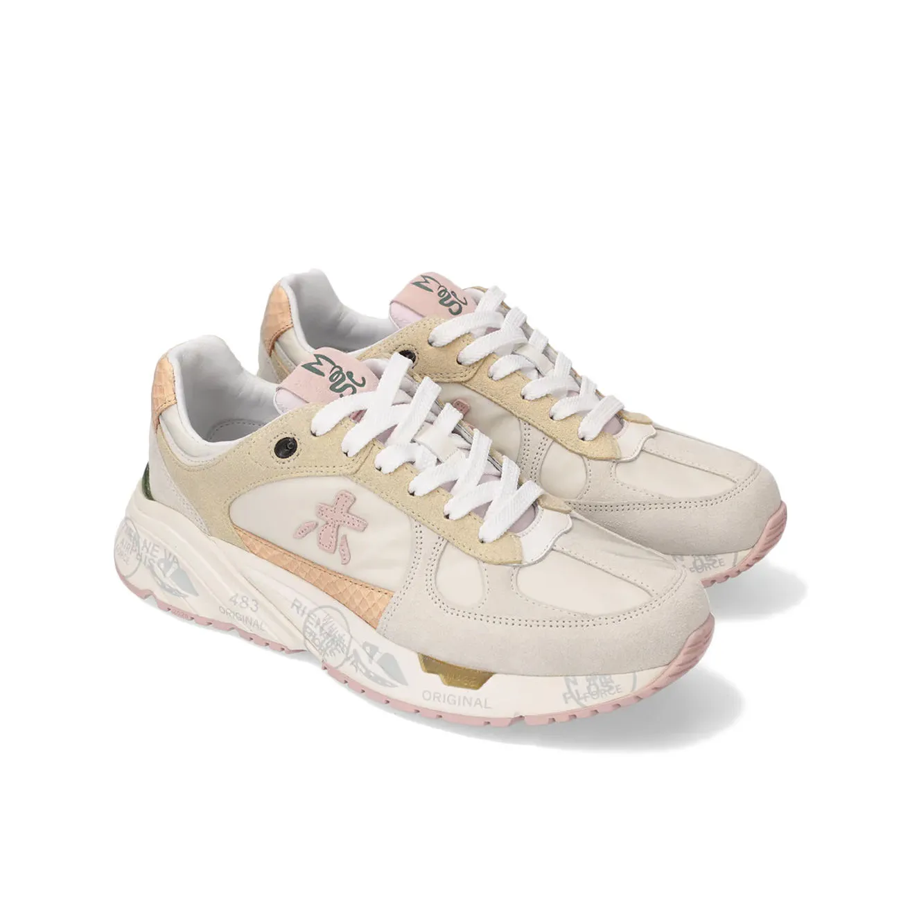 SNEAKERS MASE Donna Beige White Pink