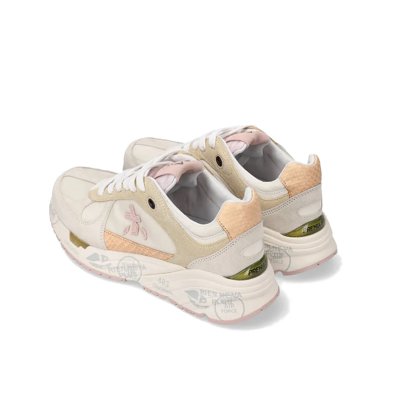 SNEAKERS MASE Donna Beige White Pink