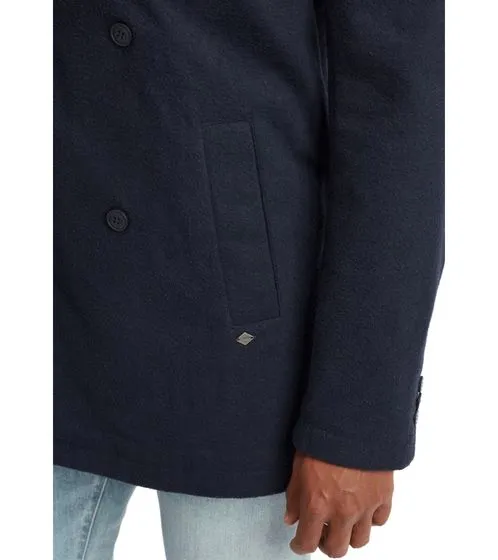 SOLID Parka d hiver pour homme en laine Coupe régulière Pinto Bleu foncé